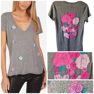 NWT Lauren Moshi Rose Skull Tee